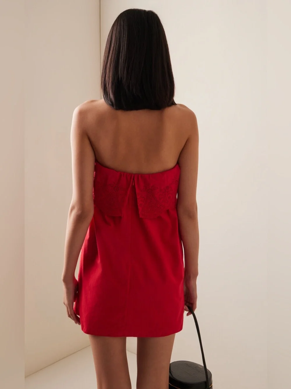 Posse Beryl Embroidered Cotton Mini Dress NWT L